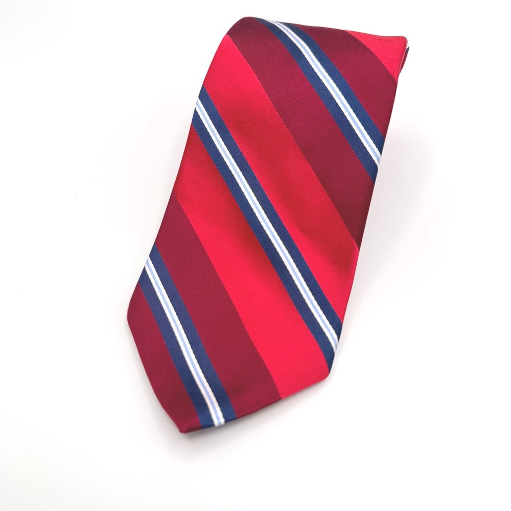 Brooks Brothers 346 Red Striped Pure Silk Necktie Men's Business Made‎ in USA